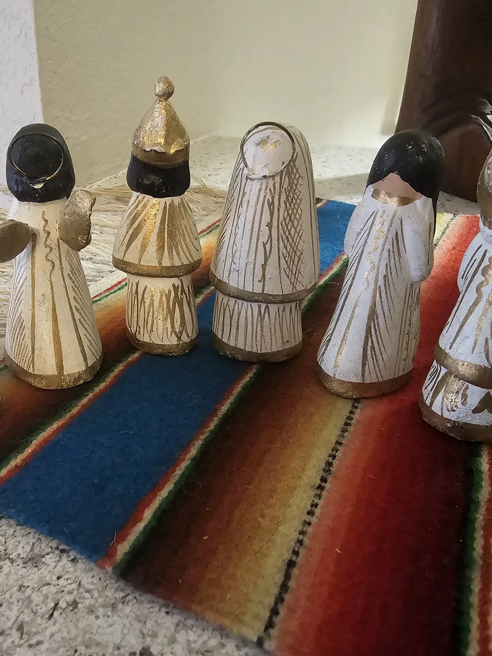 Vintage Mexican Folk Art Nativity Figurine Set